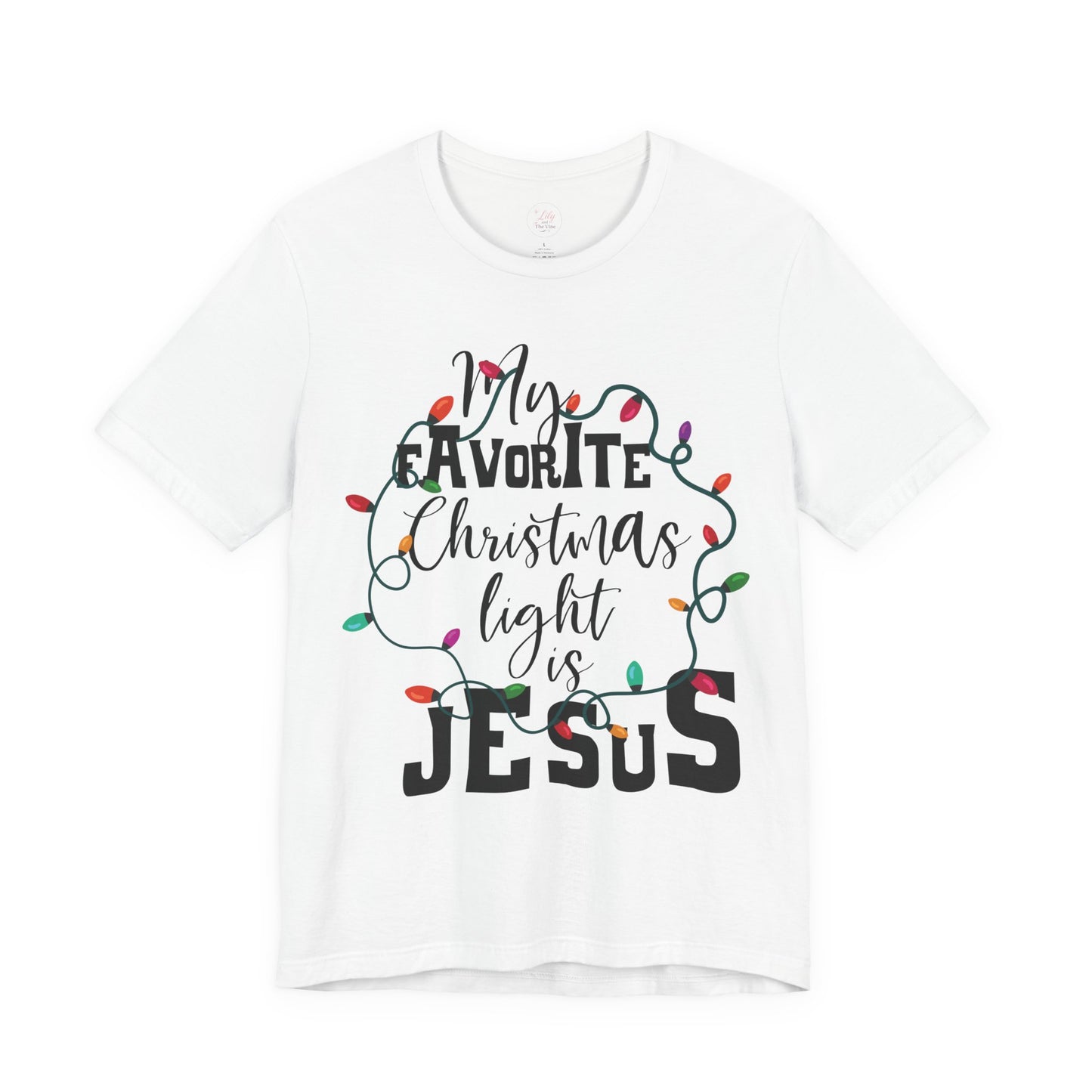 Christmas Light Jesus Tee