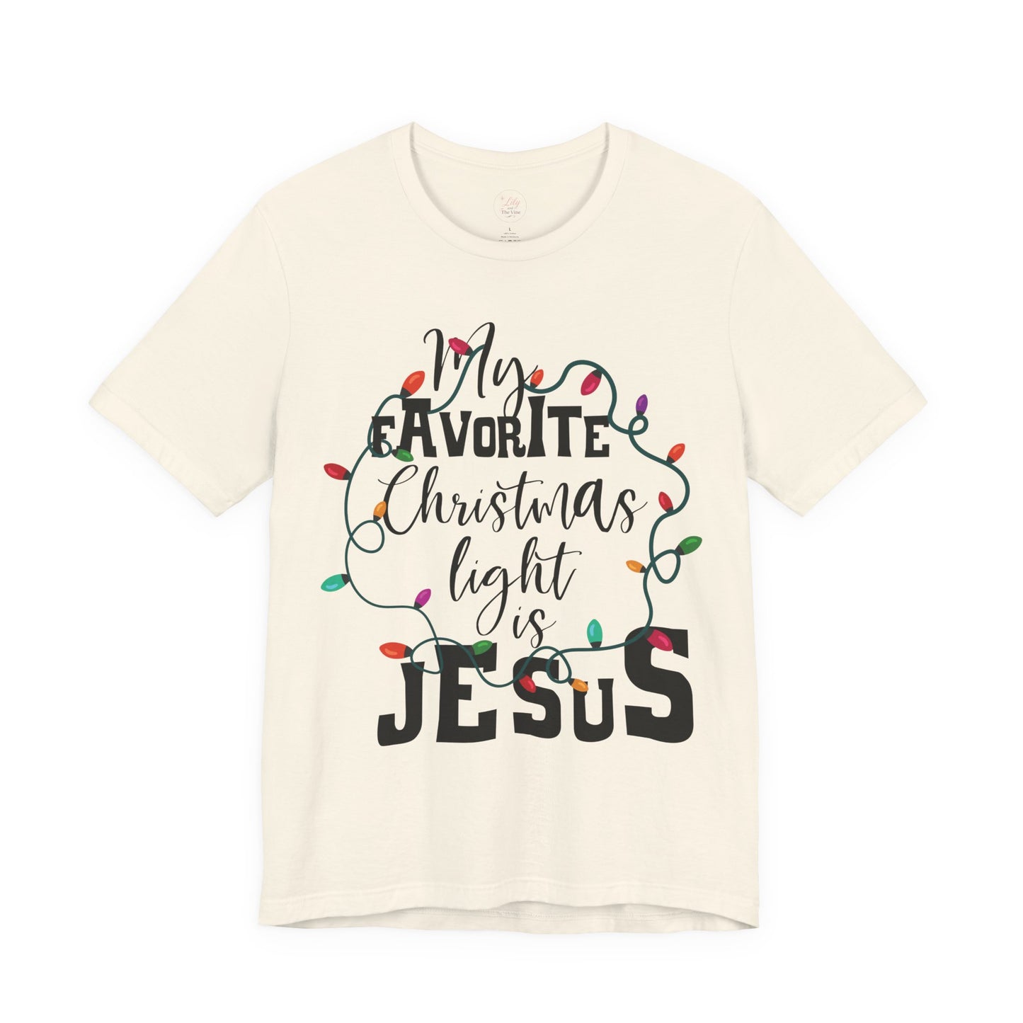 Christmas Light Jesus Tee