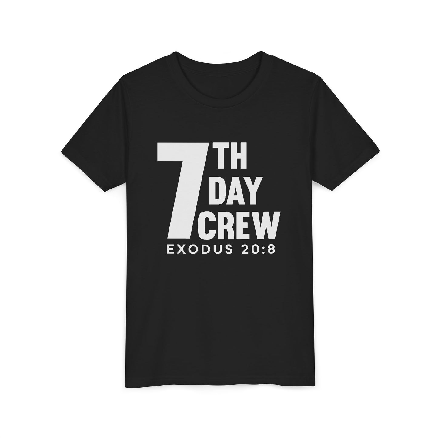 Youth T‑Shirt — “7th Day Crew” Faith Tee (Exodus 20:8)