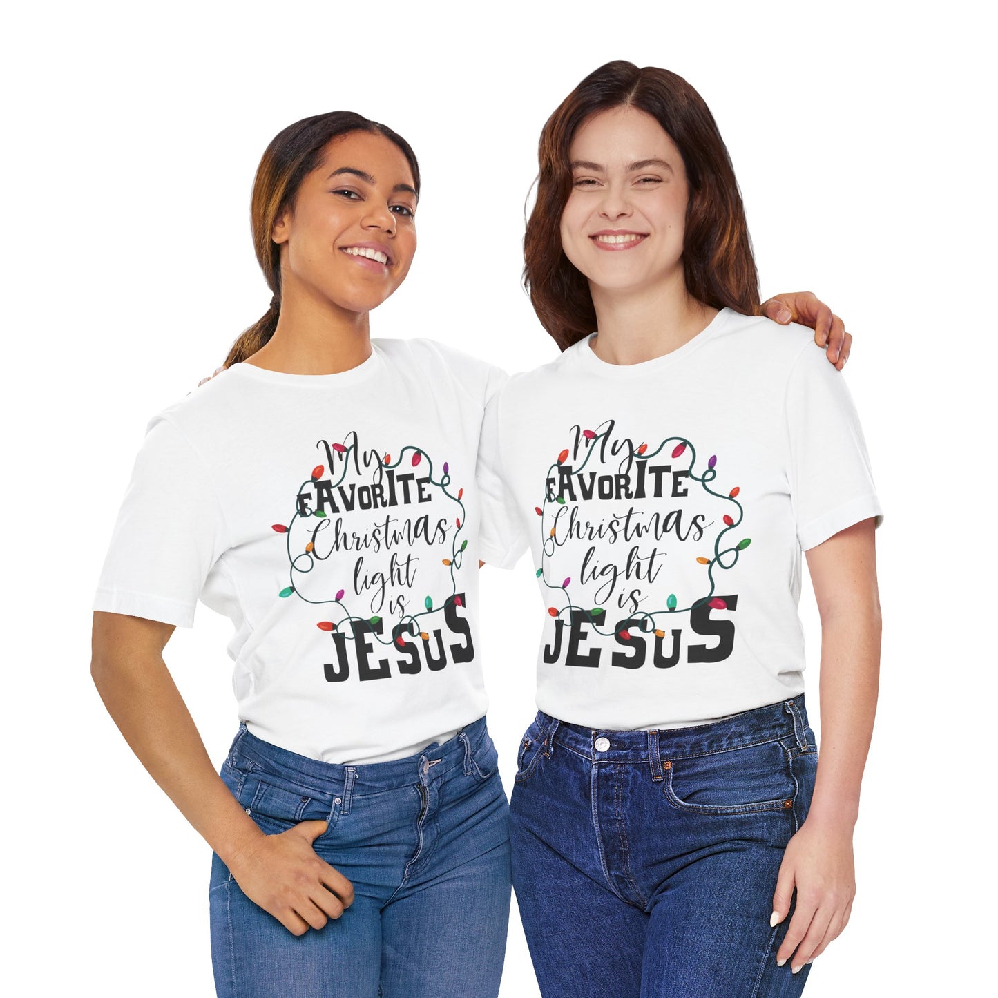 Christmas Light Jesus Tee
