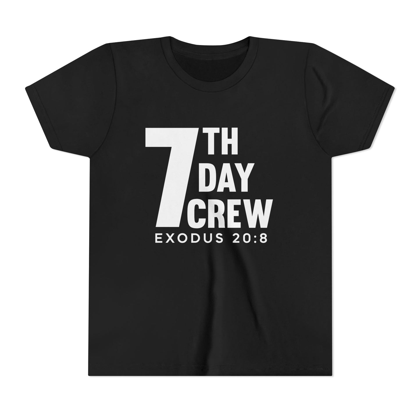 Youth T‑Shirt — “7th Day Crew” Faith Tee (Exodus 20:8)